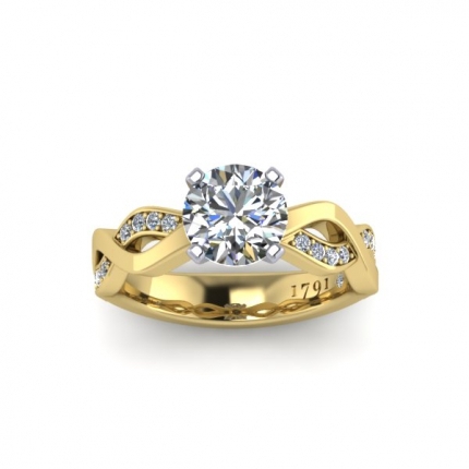 AH_Wardle Round Brilliant Diamond Ring in 18kt Yellow Gold AU
